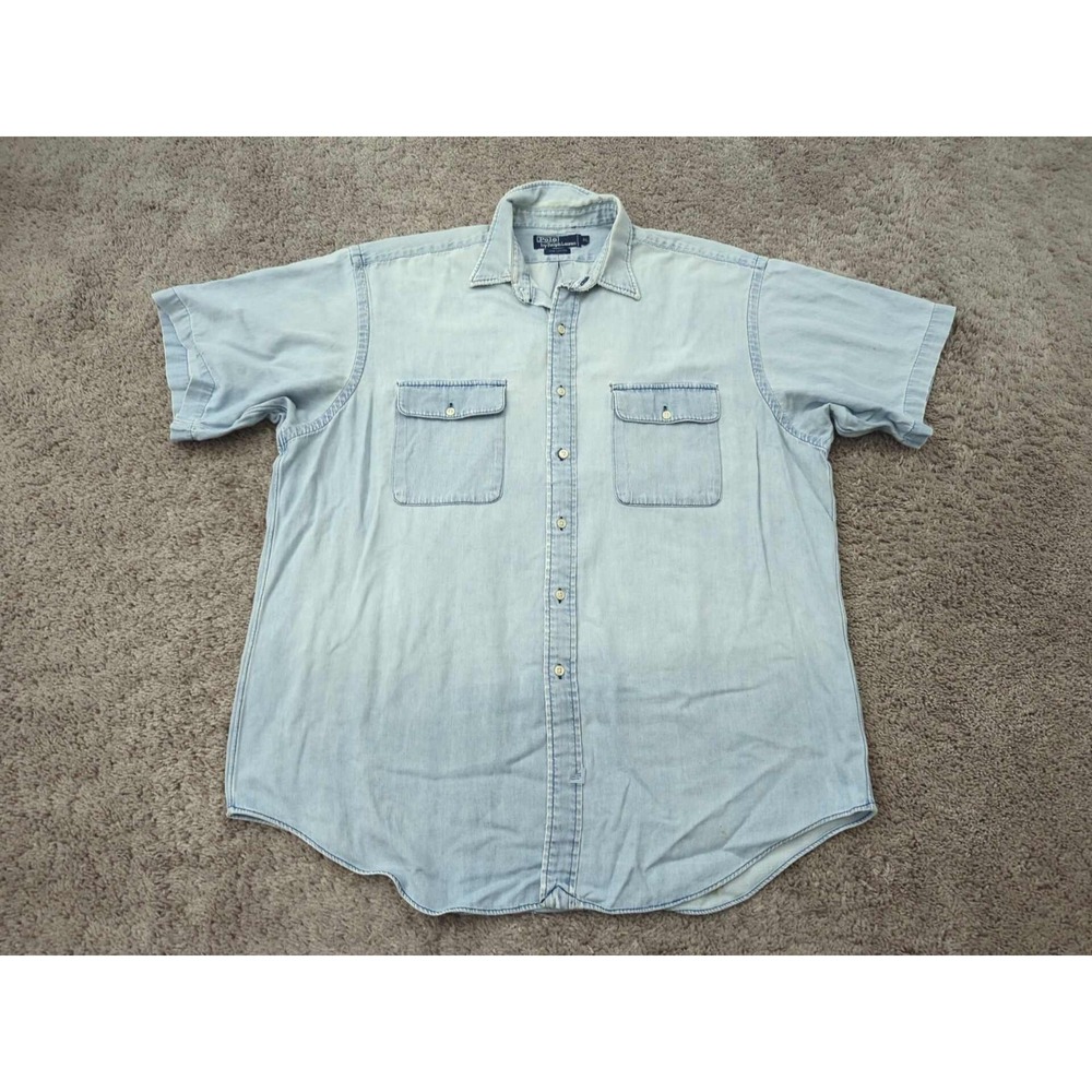 Vintage Polo Ralph Lauren Button Up Shirt Mens XL‎ Made in Singapore